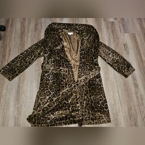 Ivy City Co Leopard Print Teddy Jacket